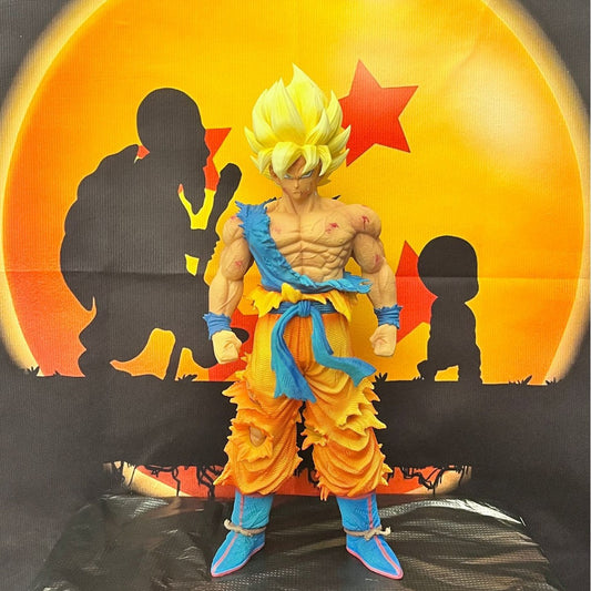 Dragon Ball Super Saiyan Goku Battle Damaged Model Figure Boxed