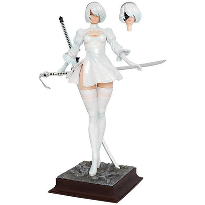 Game Goddess Nier 2B Girl Anime Girl Dual Head Figure PC Case Ornament Boxed Handcraft