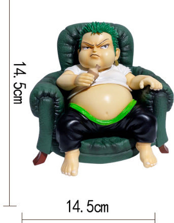 Fatty Series One Piece Fat Zoro Drinking on Sofa Seated Boxed Figure