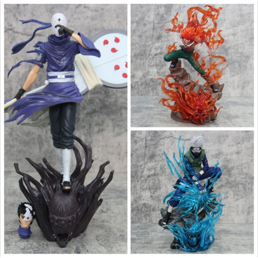 Naruto Ten Years Hundred Ninja Kakashi Might Guy Night Guy Obito Uchiha Anime Figure Model