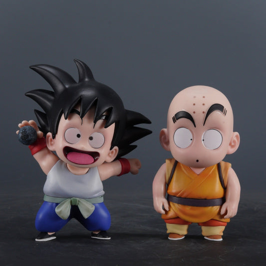 Super Saiyan Q Version Childhood Derpy Krillin Funny Goku Desktop Model Boxed Figure