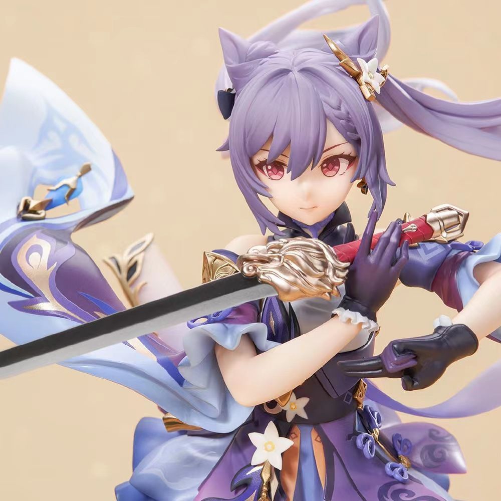 Anime Girl Keqing Thunderbolt Fast Rain Figure Anime Game Model Figure