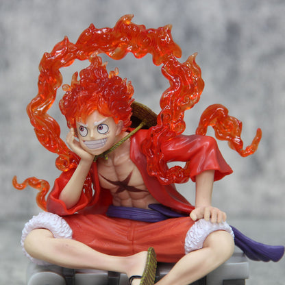 One Piece Nika Luffy GK Sun God Gear 5 B-HS Sitting Model Figure Boxed
