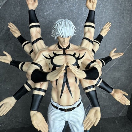 King of Fighters Orochi Sun God Figure Dual Half Body Sculpt Light-Up Base