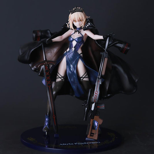 Fate Saber Alter Reverse Body Figure FATE Black Saber Holding Spear FGO Anime Ornament