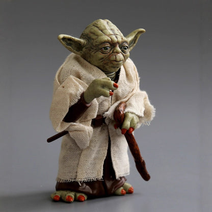 Shin Chan Anime Star Wars Yoda Master 12cm Real Clothes Movable Limbs Figure Movie Merch