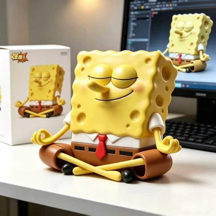 Calm Down Sponge Meditation Baby Series Anime Trend GK Figure Sculpture Model Ornament Gift