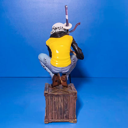 One Piece Series - Op-Op Fruit Trafalgar Law Squatting Pose Figure Model Desktop Ornament
