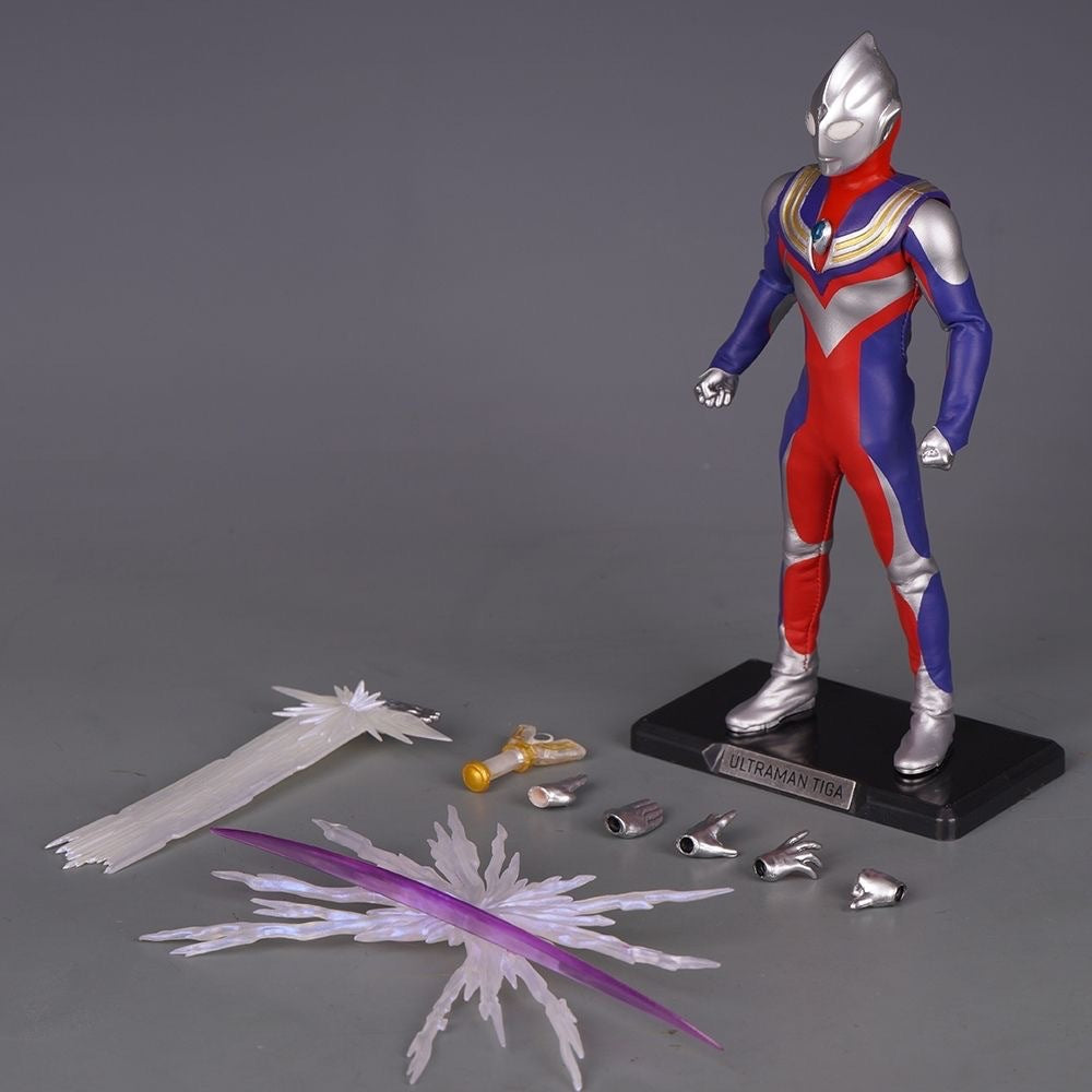 New Domestic Ultraman Tiga Cloth Figure - Composite Type, Glowing, Articulated Hand-Painted Model