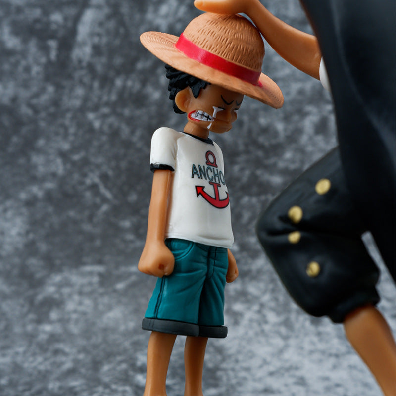 One Piece Straw Hat Luffy Red Hair Shanks Bagged Figure Head Touch Car Model Scene Collection
