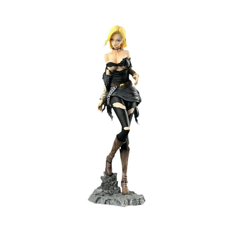 Dragon Ball Android 18 Figure Statue Female Charm Dual Interchangeable Head Anime Model