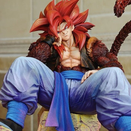 Dragon Ball Anime Desktop Statue Sitting Super Saiyan 4 Gogeta GK Figure Anime Peripheral Gift