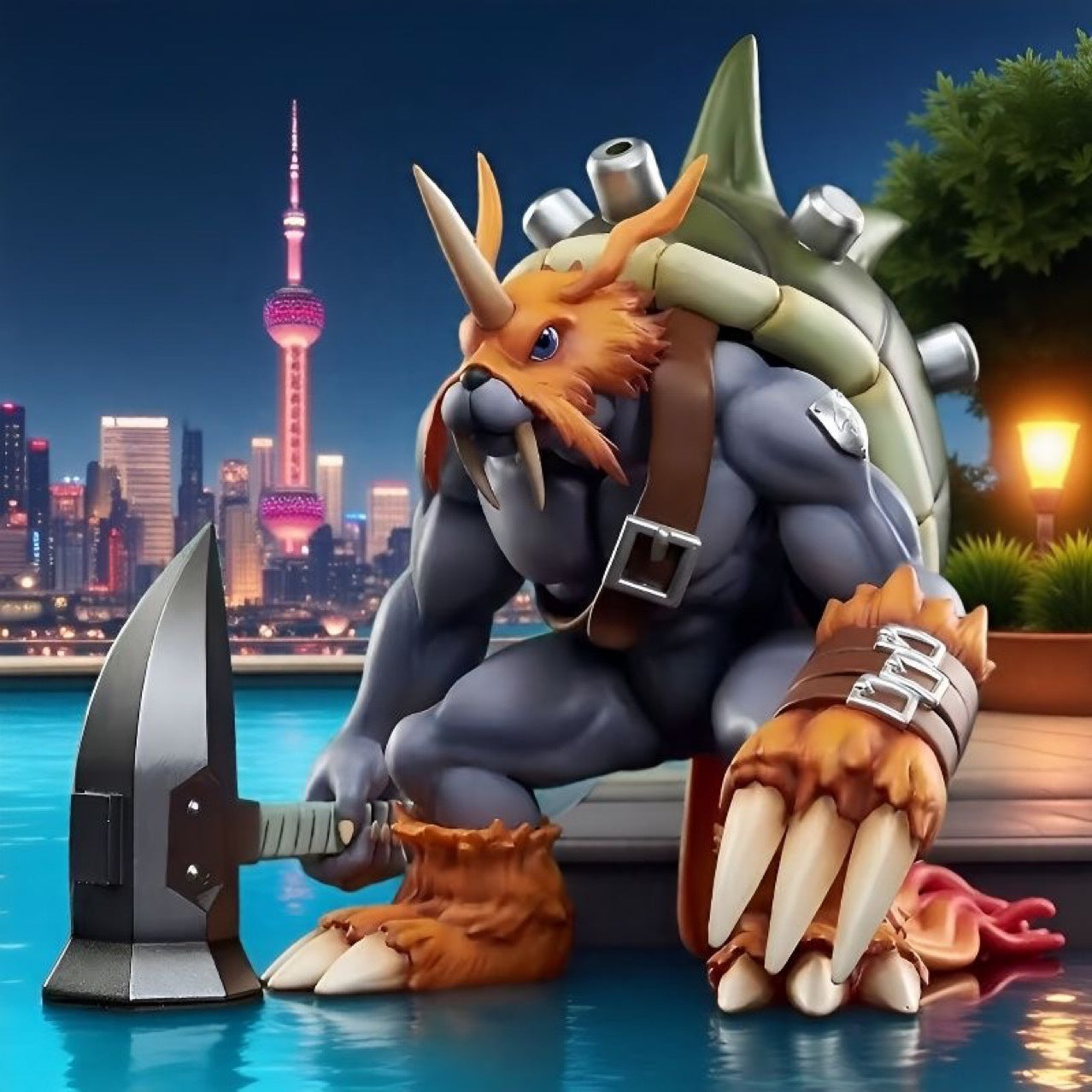 [SSS+ Premium] Zudomon Digimon Anime Figure Battle Greymon Adventure Toy
