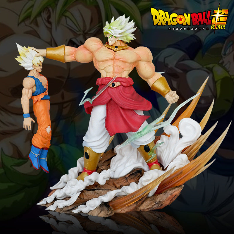 Dragon Ball GK Sun Broly vs Goku Statue Model Muscular Rampage Dual Form Anime Figure