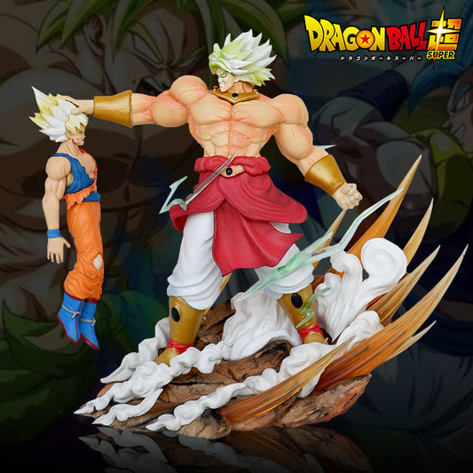 Dragon Ball GK Sun Broly vs Goku Statue Model Muscular Rampage Dual Form Anime Figure