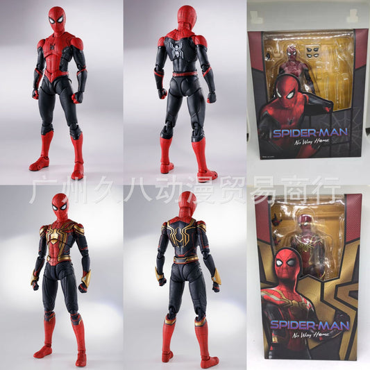 SHF Avengers Far From Home Red Gold Red Black Iron Spider-Man Action Figure Model