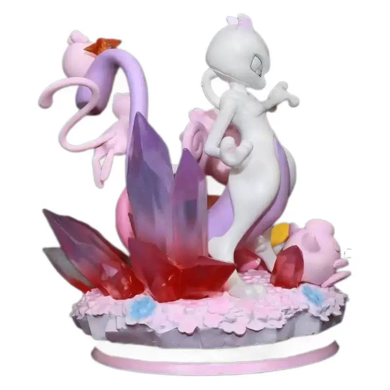 Pokemon Clefairy, Mew, Mewtwo, Electrode, Glowing Scene Statue