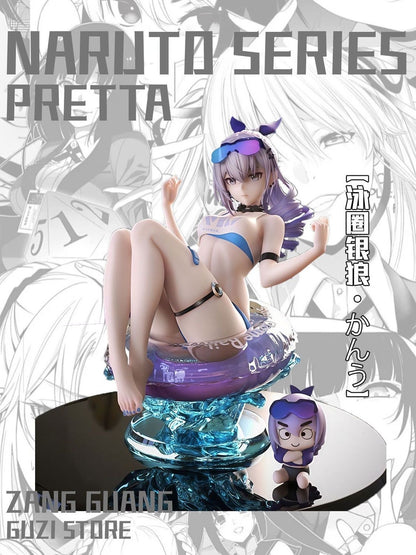 Swimming Ring Silver Wolf Anime Girl Figure High Quality Model Statue Desktop Decoration