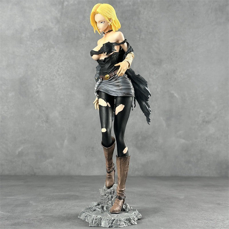 Dragon Ball Z Android 18 Figure Statue Female Charm Dual Head Swappable Anime Figure Model Ornament