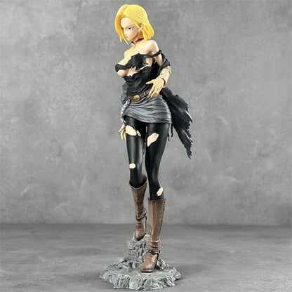 Dragon Ball Android 18 Figure Statue Female Charm Dual Interchangeable Head Anime Model