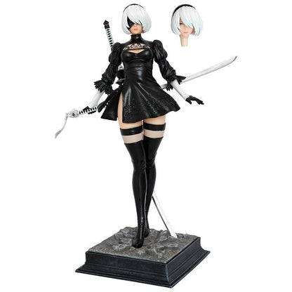 Game Goddess Nier 2B Girl Anime Girl Dual Head Figure PC Case Ornament Boxed Handcraft
