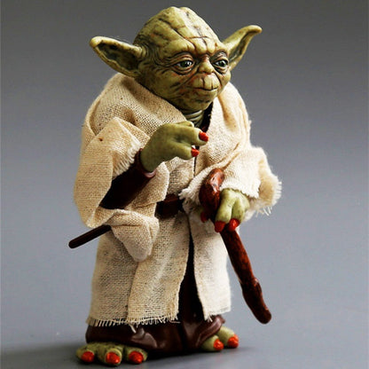 Shin Chan Anime Star Wars Yoda Master 12cm Real Clothes Movable Limbs Figure Movie Merch
