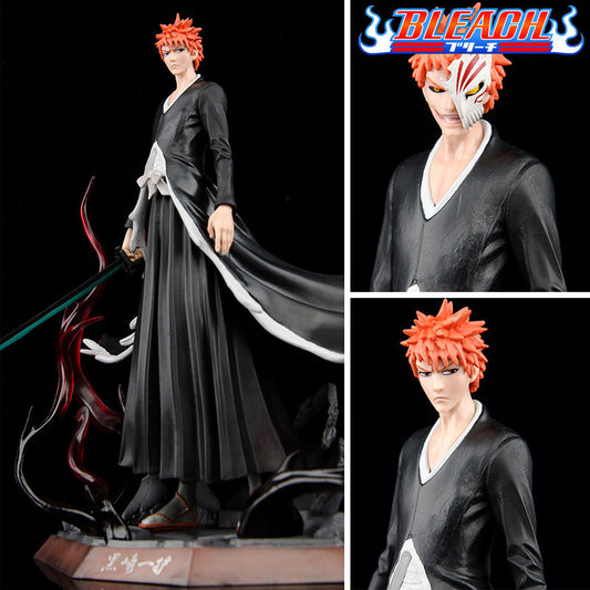 Anime GK Bleach Kurosaki Ichigo Hollow Mask Dual Head Sculpt Model Figure