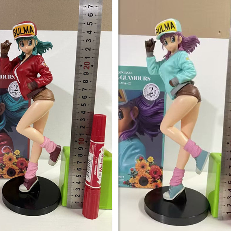 LL Super Saiyan Shining Charm & Bulma Casual Wear Red Blue Clothes Model Figure Boxed