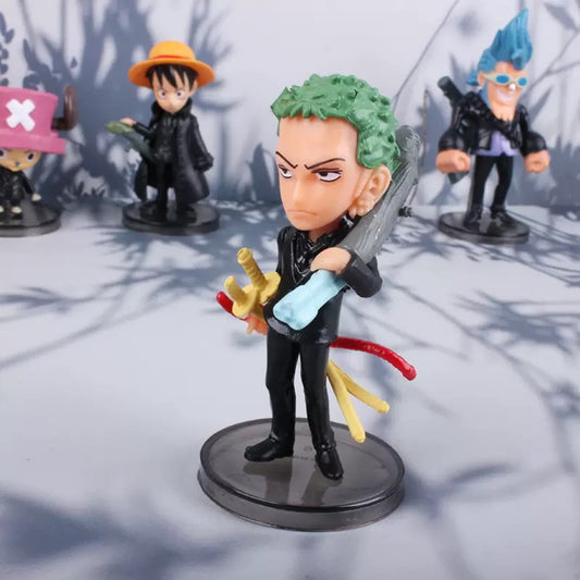 One Piece Blind Box Black Pirate King Figure Luffy Zoro Desktop Cake Ornament