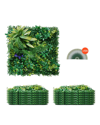 VEVOR Artificial Boxwood Panels, Boxwood Hedge Wall Panels,  20" x 20" / 12 PCS / 3D Greenery
