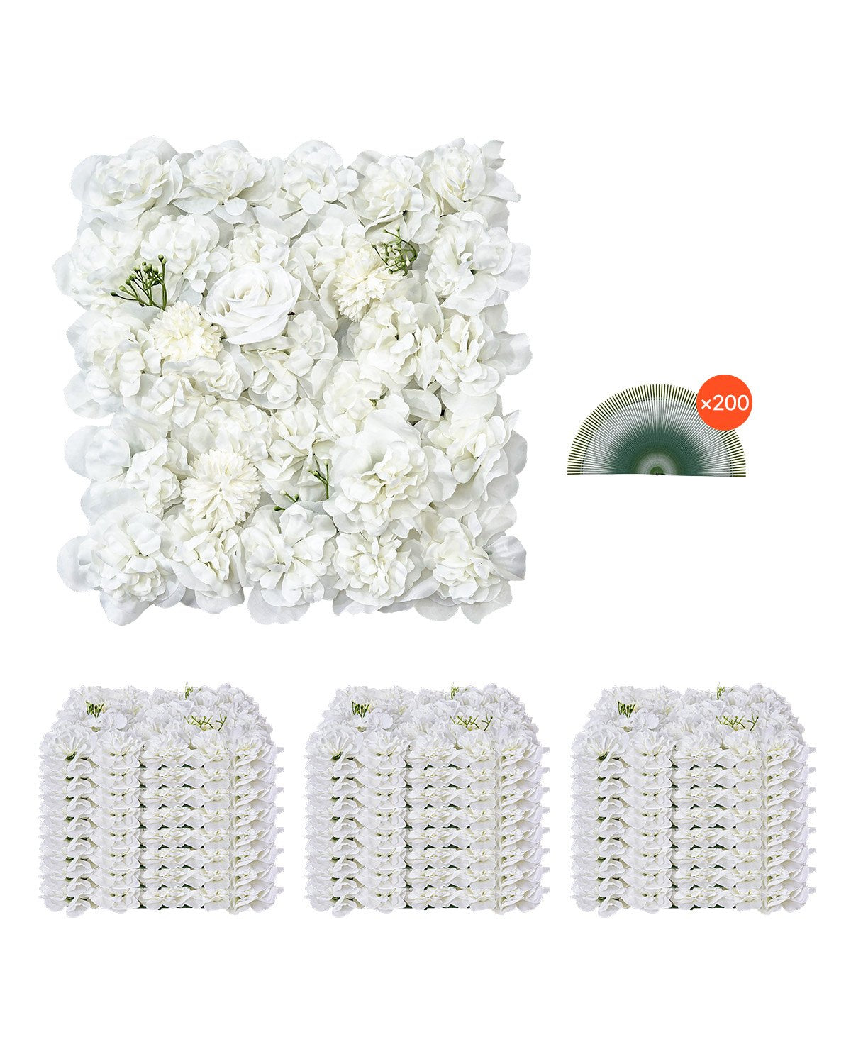 VEVOR Artificial Boxwood Panels, Boxwood Hedge Wall Panels,  15" x 15" / 24 PCS / 3D Flower