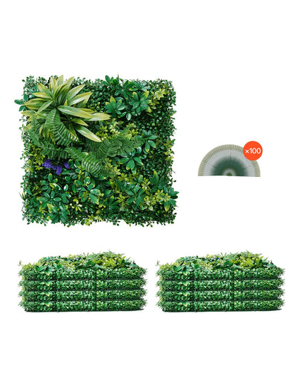 VEVOR Artificial Boxwood Panels, Boxwood Hedge Wall Panels,  20" x 20" / 8 PCS / 3D Greenery