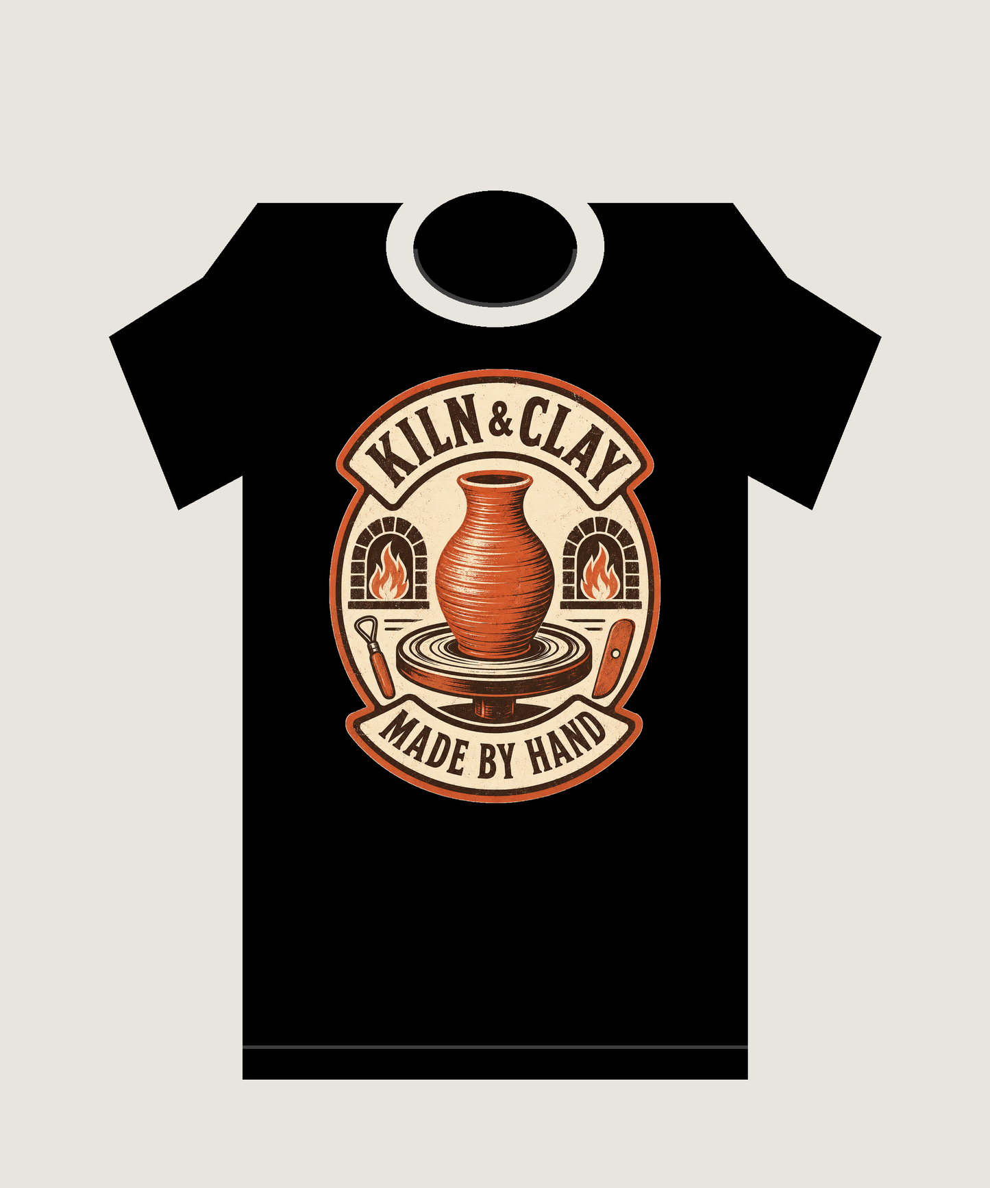 Kiln & Clay Society Vintage Pottery Graphic T-Shirt - POD-20260728-042_black_front_mockup