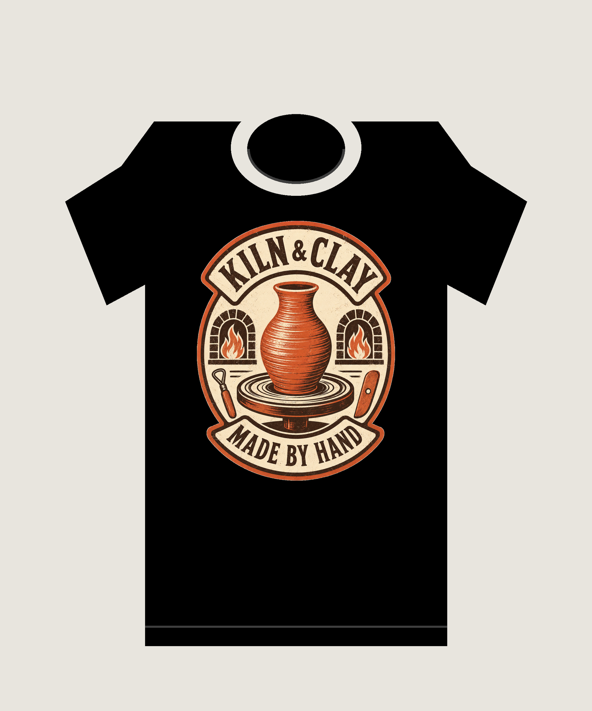 Kiln & Clay Society Vintage Pottery Graphic T-Shirt - POD-20260728-042_black_front_mockup