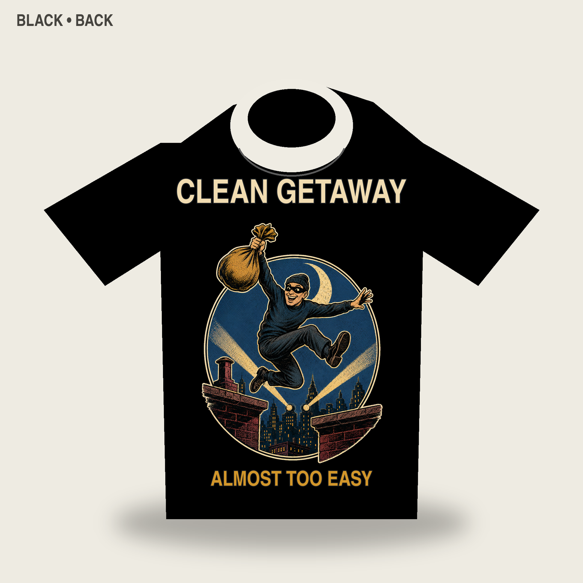 Clean Getaway Vintage Noir Burglar Graphic T-Shirt - POD-20260728-043_black_back_mockup