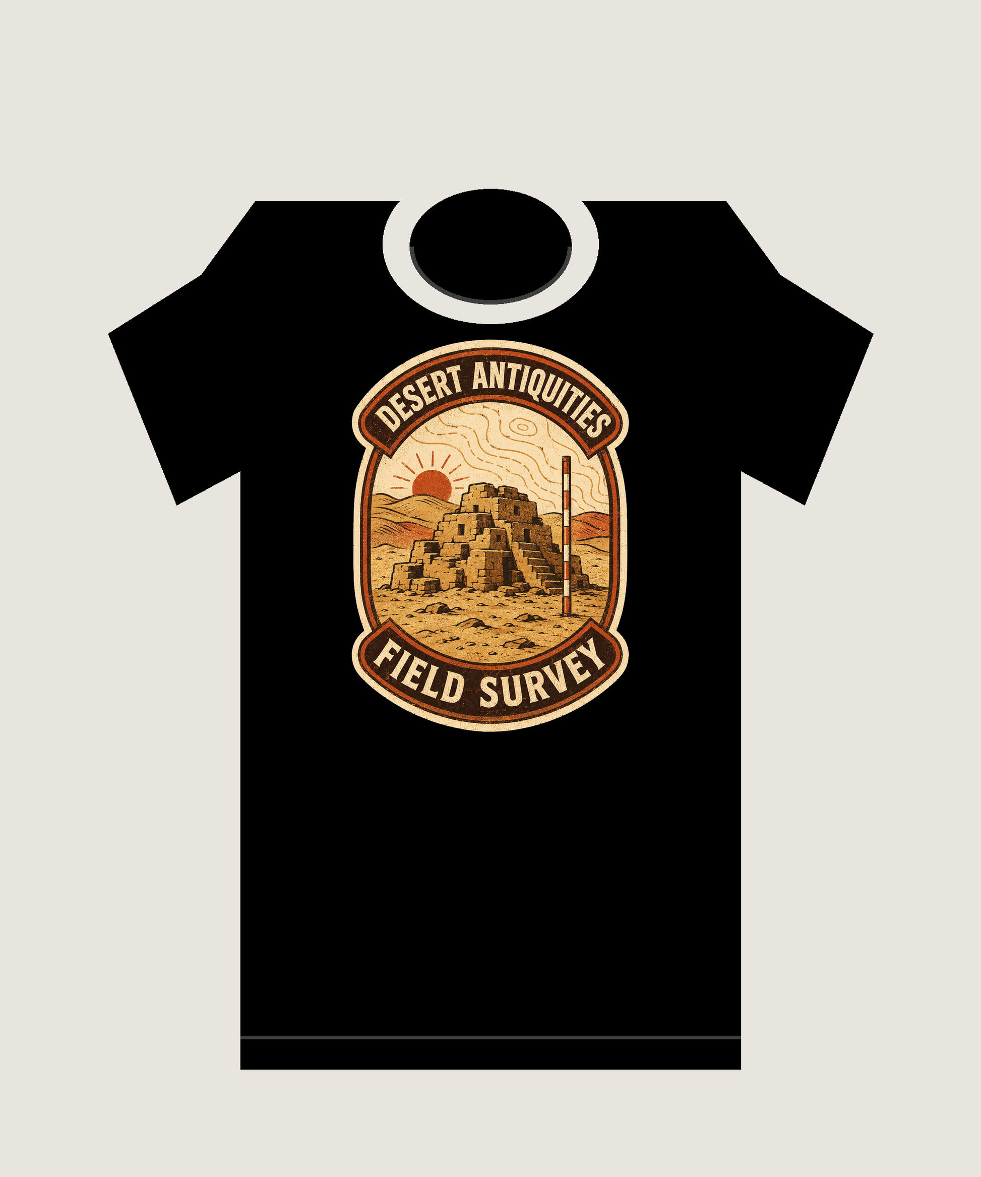 Desert Antiquities Field Survey Vintage Archaeology Graphic T-Shirt - POD-20260728-046_black_back_mockup