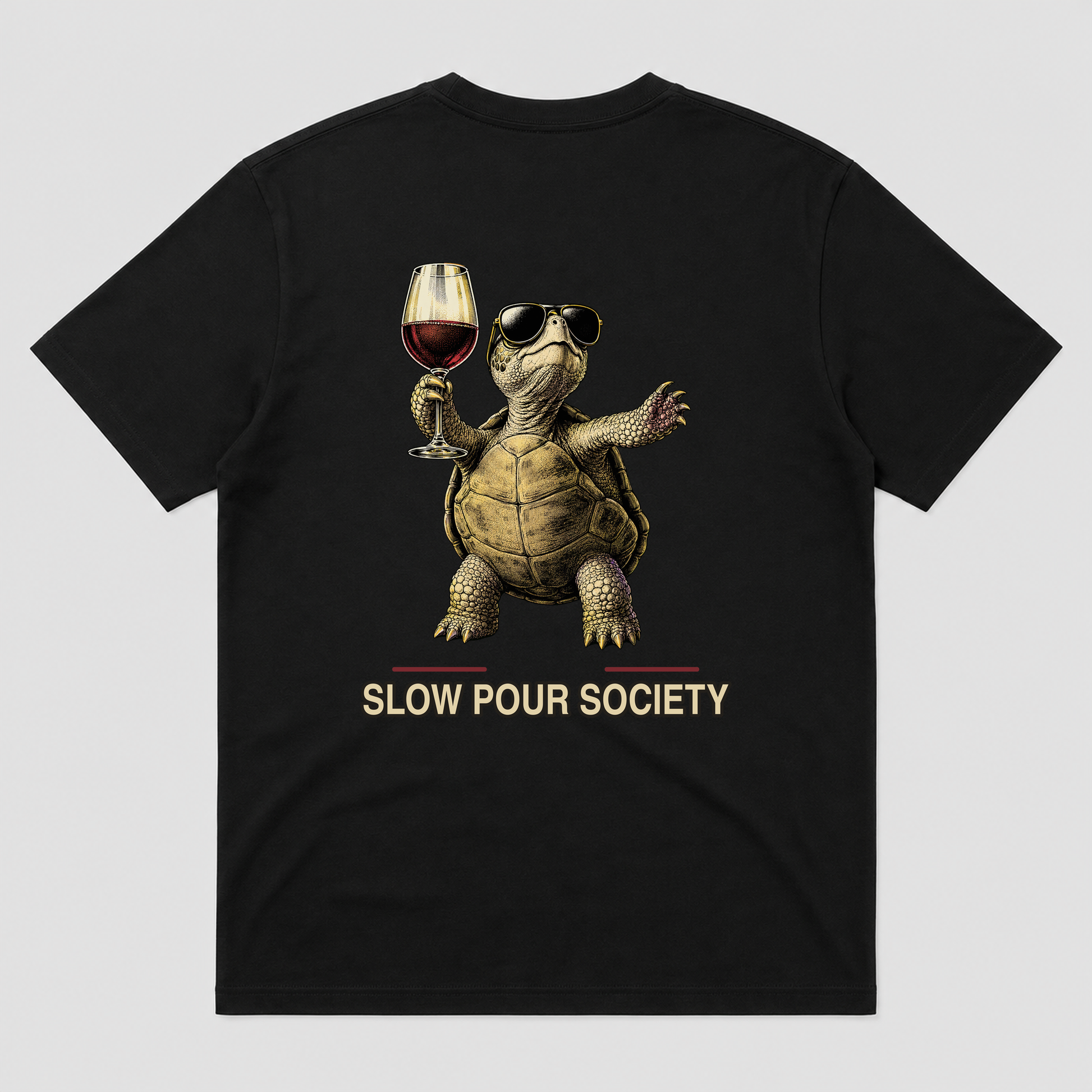 Slow Pour Society Tortoise Graphic T-Shirt - POD-20260728-055_black_back_mockup