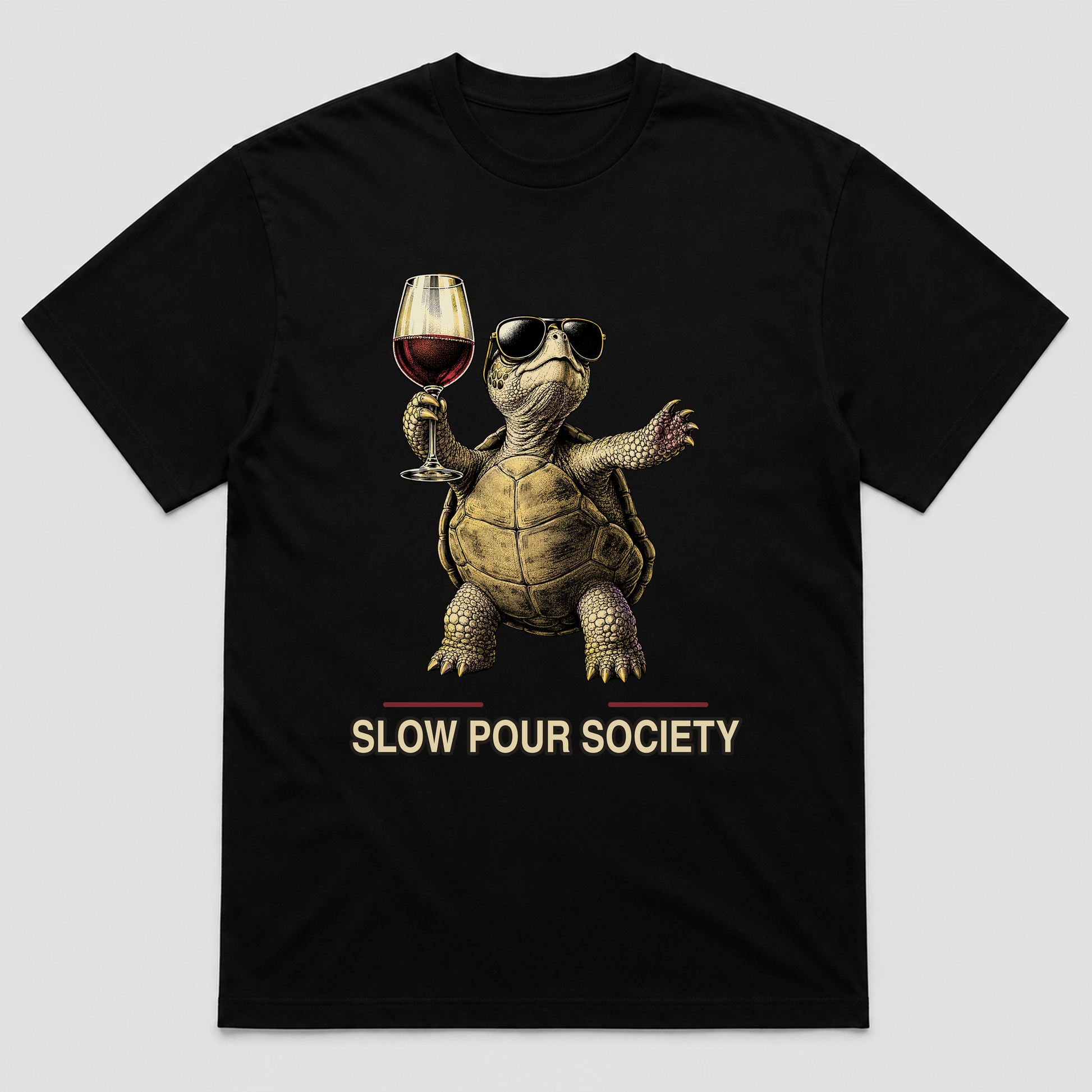 Slow Pour Society Tortoise Graphic T-Shirt - POD-20260728-055_black_front_mockup