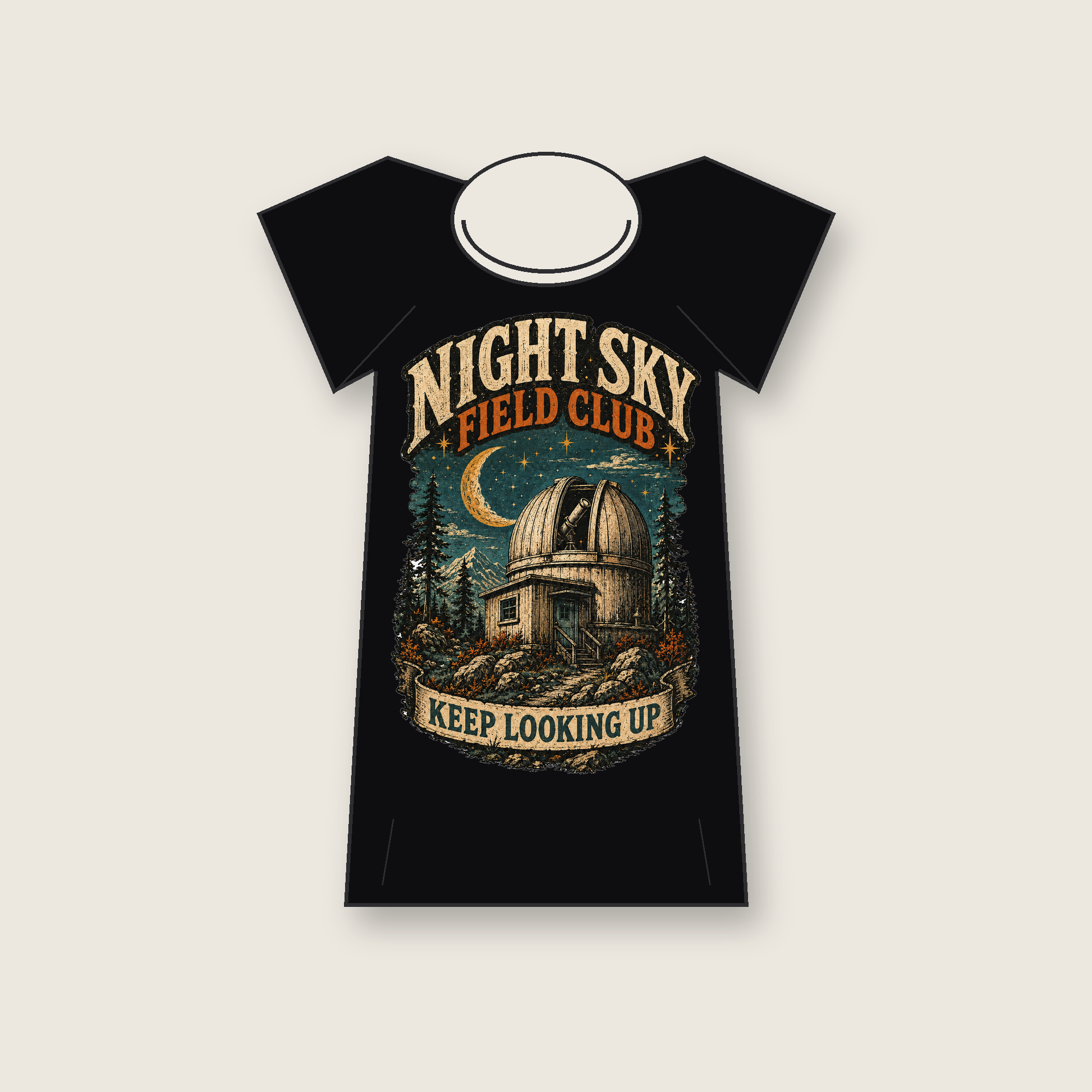 Night Sky Field Club Graphic T-Shirt - POD-20260728-056_black_front_mockup