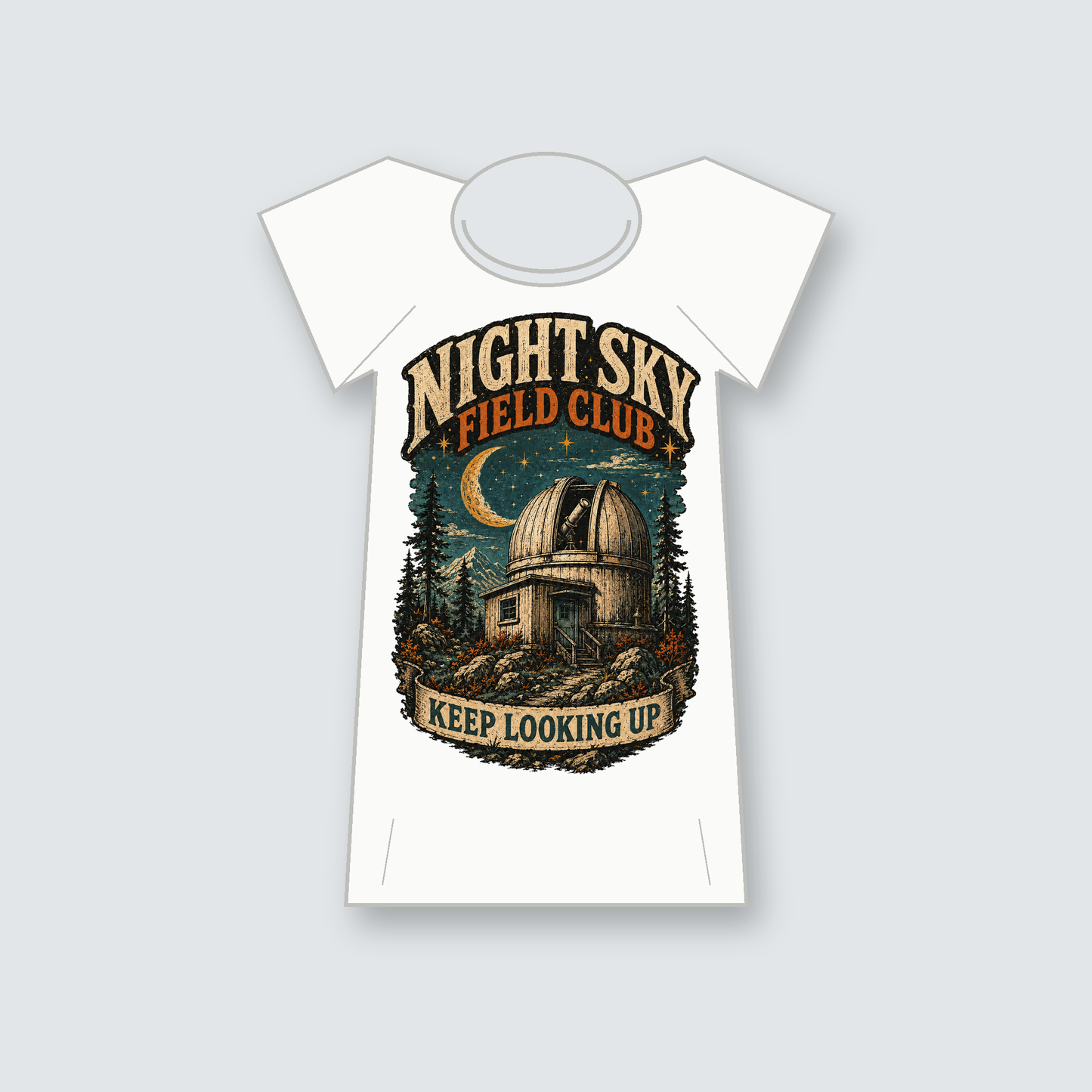 Night Sky Field Club Graphic T-Shirt - POD-20260728-056_white_front_mockup