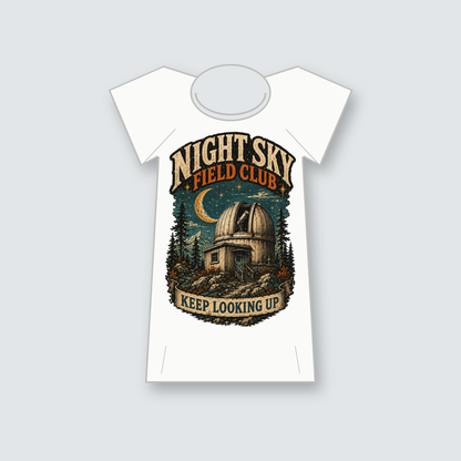 Night Sky Field Club Graphic T-Shirt - POD-20260728-056_white_front_mockup