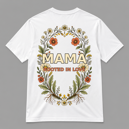 Rooted in Love Mama Botanical Graphic T-Shirt, Unisex Mother's Day Gift Tee - POD-20260728-058_white_back_mockup