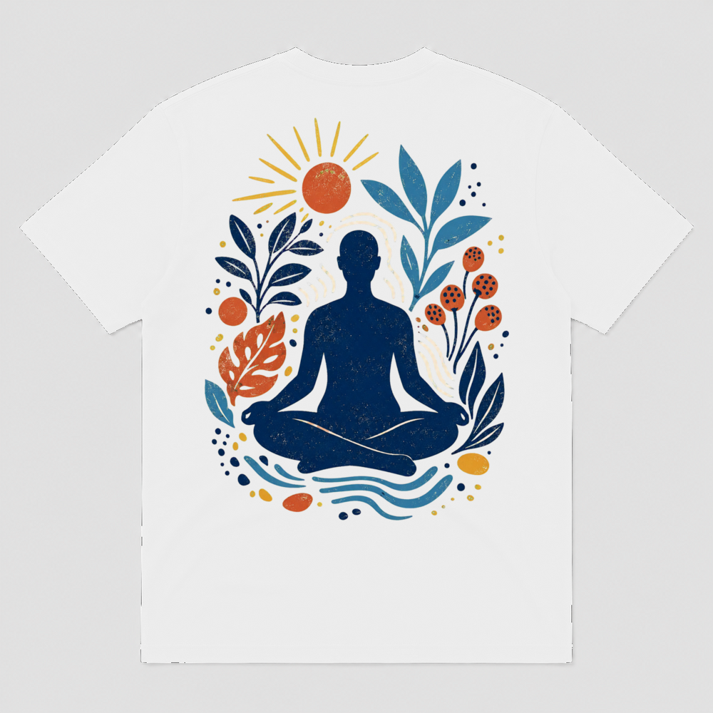 Stillpoint Garden Meditation Graphic T-Shirt, Unisex Mindful Nature Tee - POD-20260728-065_white_back_mockup