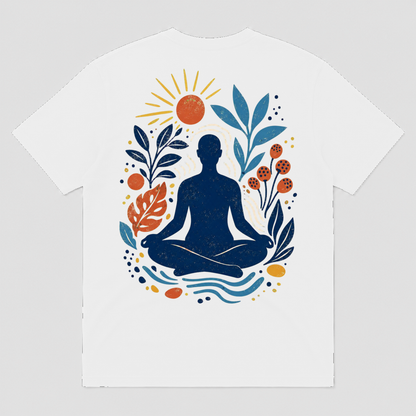 Stillpoint Garden Meditation Graphic T-Shirt, Unisex Mindful Nature Tee - POD-20260728-065_white_back_mockup