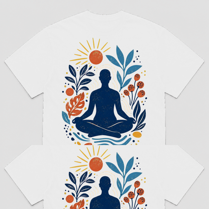 Stillpoint Garden Meditation Graphic T-Shirt, Unisex Mindful Nature Tee - POD-20260728-065_white_front_mockup