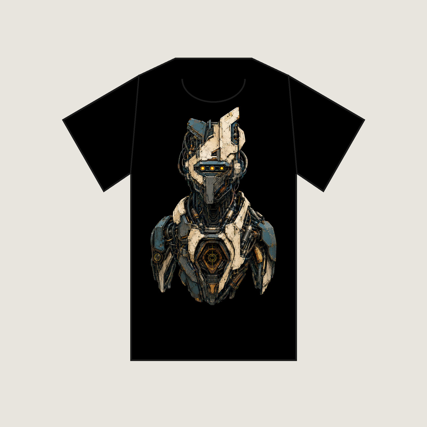 Amber Tracker Unit Original Industrial Sci-Fi Unisex Graphic T-Shirt - POD-20260728-069_black_back_mockup