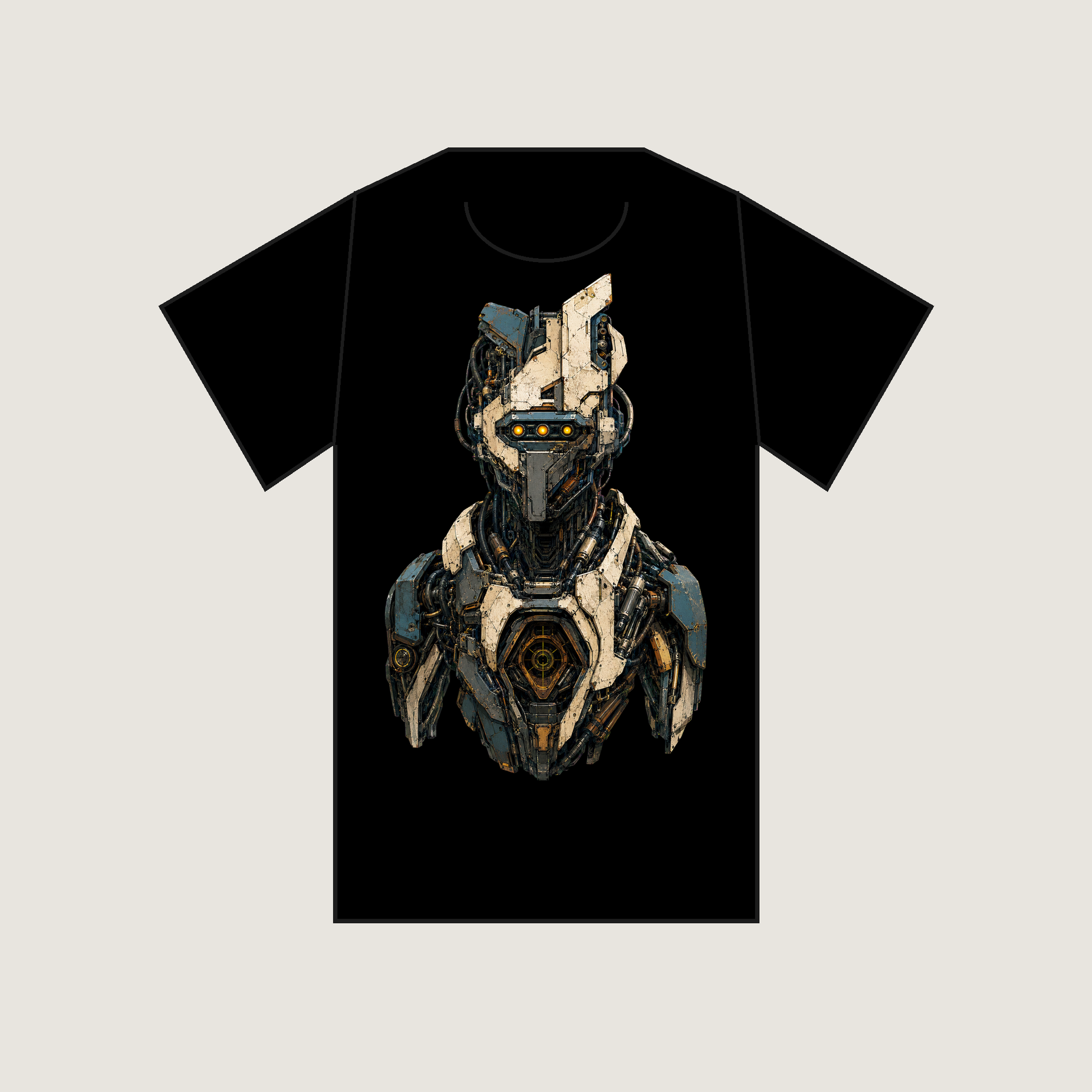Amber Tracker Unit Original Industrial Sci-Fi Unisex Graphic T-Shirt - POD-20260728-069_black_back_mockup