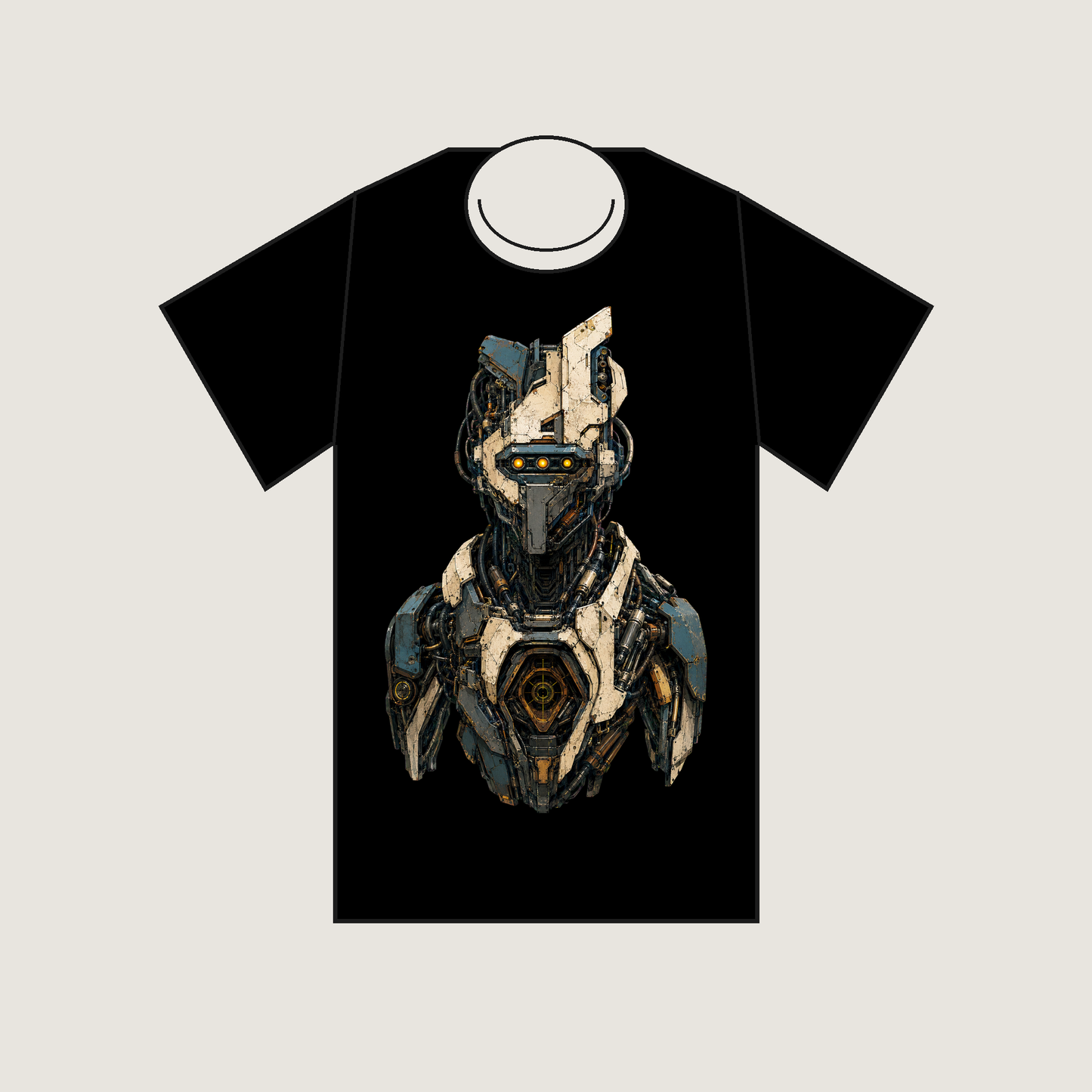 Amber Tracker Unit Original Industrial Sci-Fi Unisex Graphic T-Shirt - POD-20260728-069_black_front_mockup