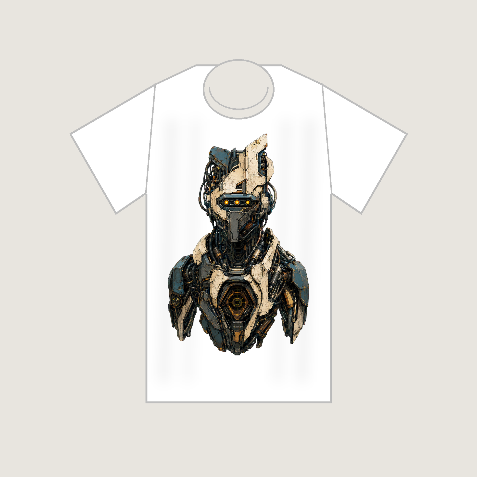Amber Tracker Unit Original Industrial Sci-Fi Unisex Graphic T-Shirt - POD-20260728-069_white_front_mockup
