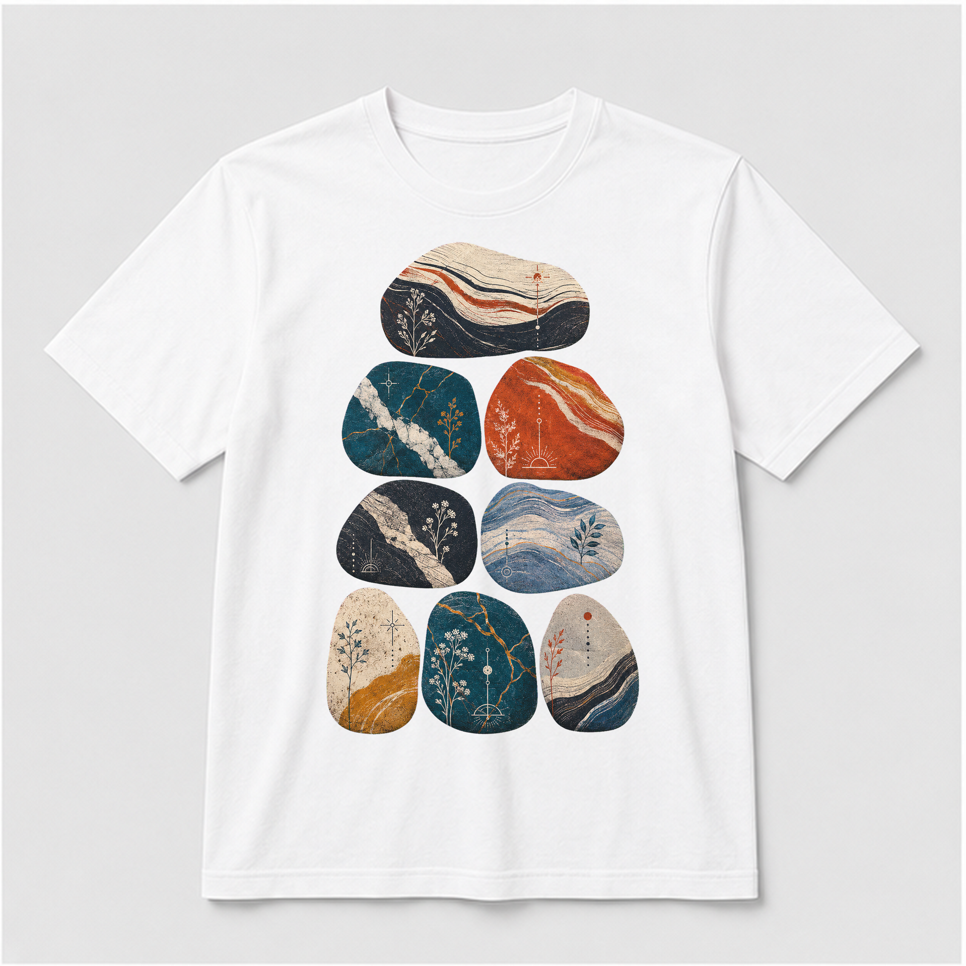 Field Stone Color Study Graphic T-Shirt - POD-20260728-074_white_front_mockup